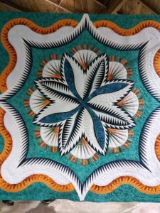 "Fire Island Hosta Queen"  Pieced and Quilted by Arlene Marchuk-Wilkens